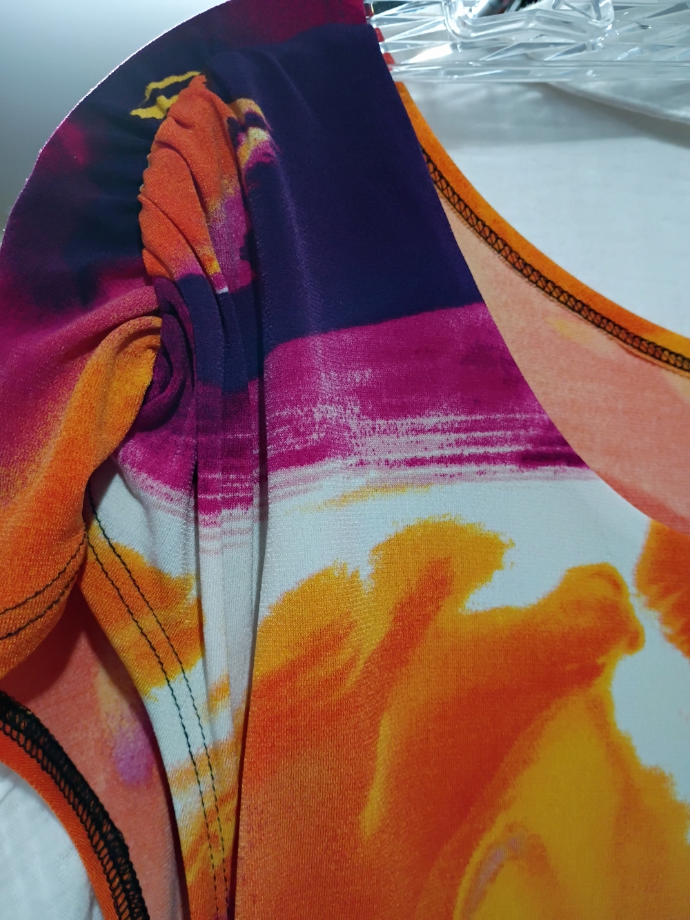 Enfocus Studio Orange & Magenta Abstract Midi Dress SIZE 10 - Picture 7 of 9